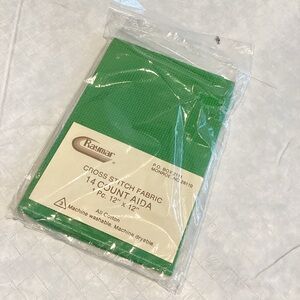3/$10 14 Count Aida Green Cross Stitch Fabric